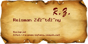 Reisman Zétény névjegykártya